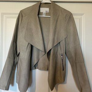Bar III Grey Faux Leather Jacket